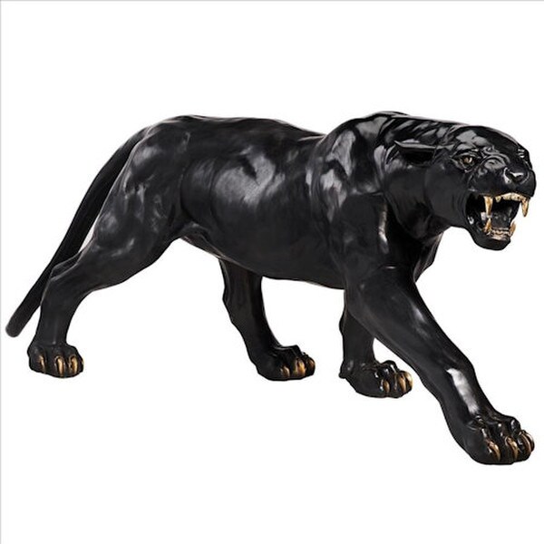 Wild Cats Panther Macots Sculptures Black Jaguar Bronze Garden Statues